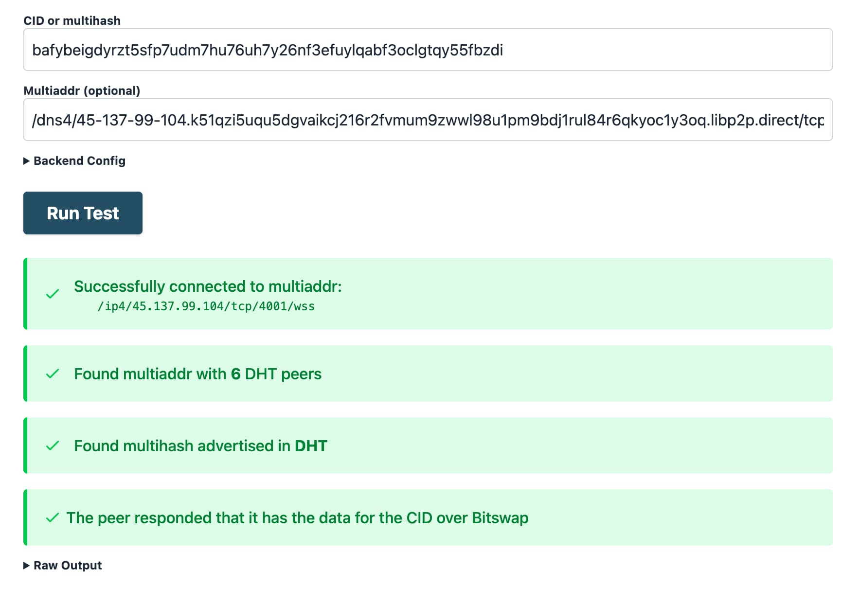 ipfs-check multiaddr check
